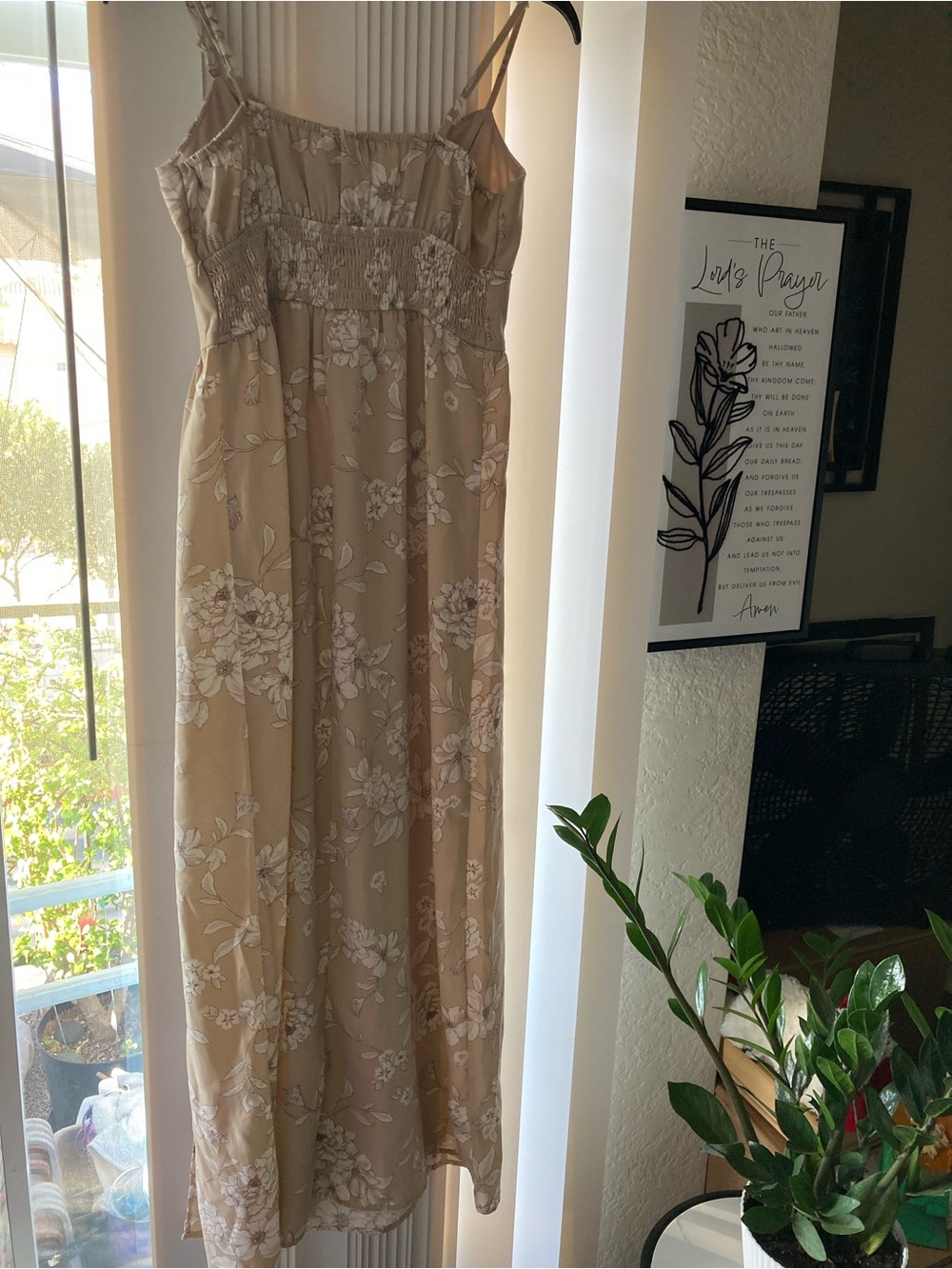 Inspired Hearts Beige Floral Midi Dress